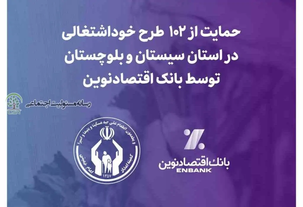 بانک اقتصاد نوین از ۱۰۲ طرح خوداشتغالی در استان سیستان و بلوچستان حمایت کرد حمایت کرد